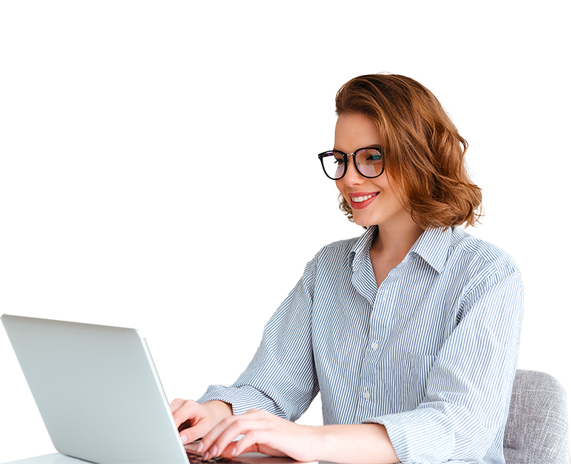 ejecutiva usando laptop